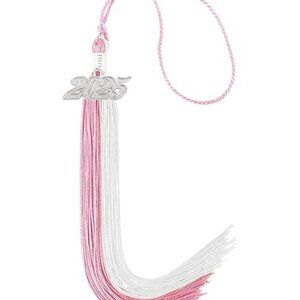 Pink and White graduation tassel  with 2020 charm